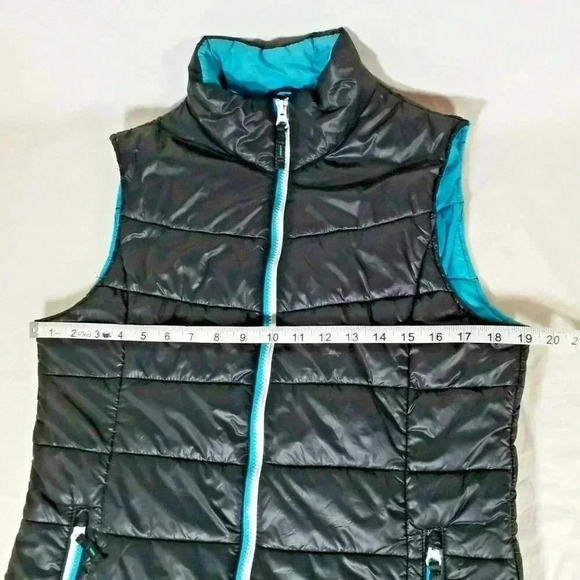 Gander Mountain Guide Series Women Nylon puffer Vest black blue Medium packable - Picture 7 of 8